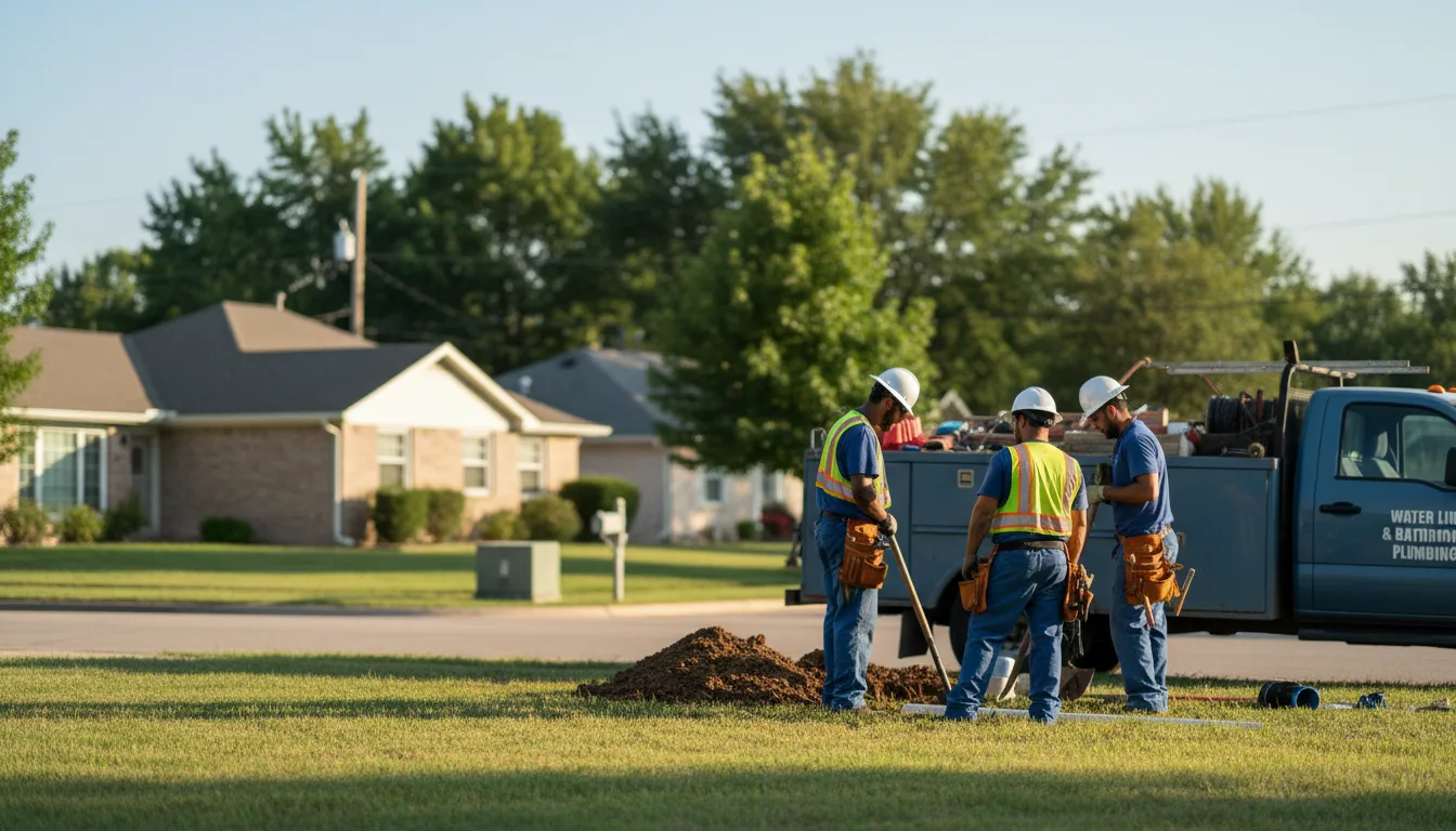 Residential water line and bathroom plumbing service in Morrow, AR